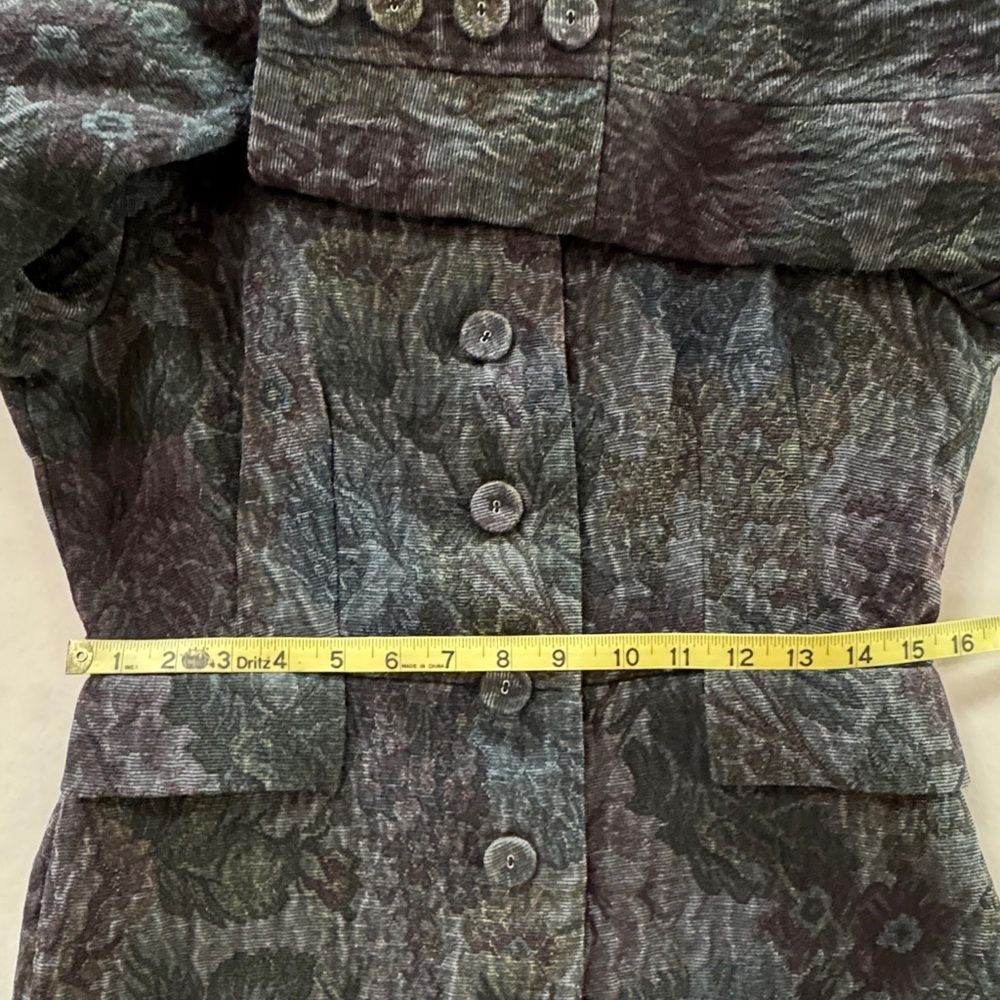 Nehru Mandarin Whimsigoth Steampunk Dark Academia Brocade Jacquard Lined Coat 8 - Picture 11 of 17